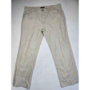 Roundtree & Yorke Casuals Mens Beige Linen Cotton Blend Beach Pants Size 40 x 30